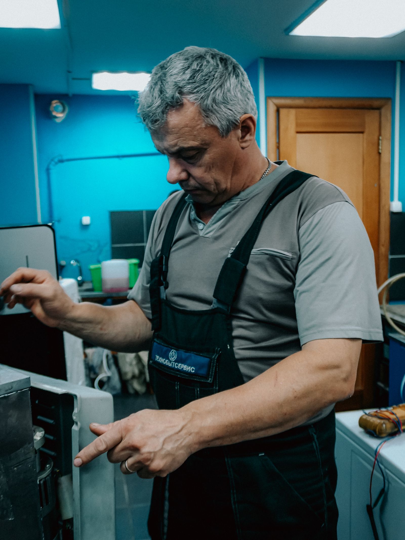 Skilled technician working in a workshop