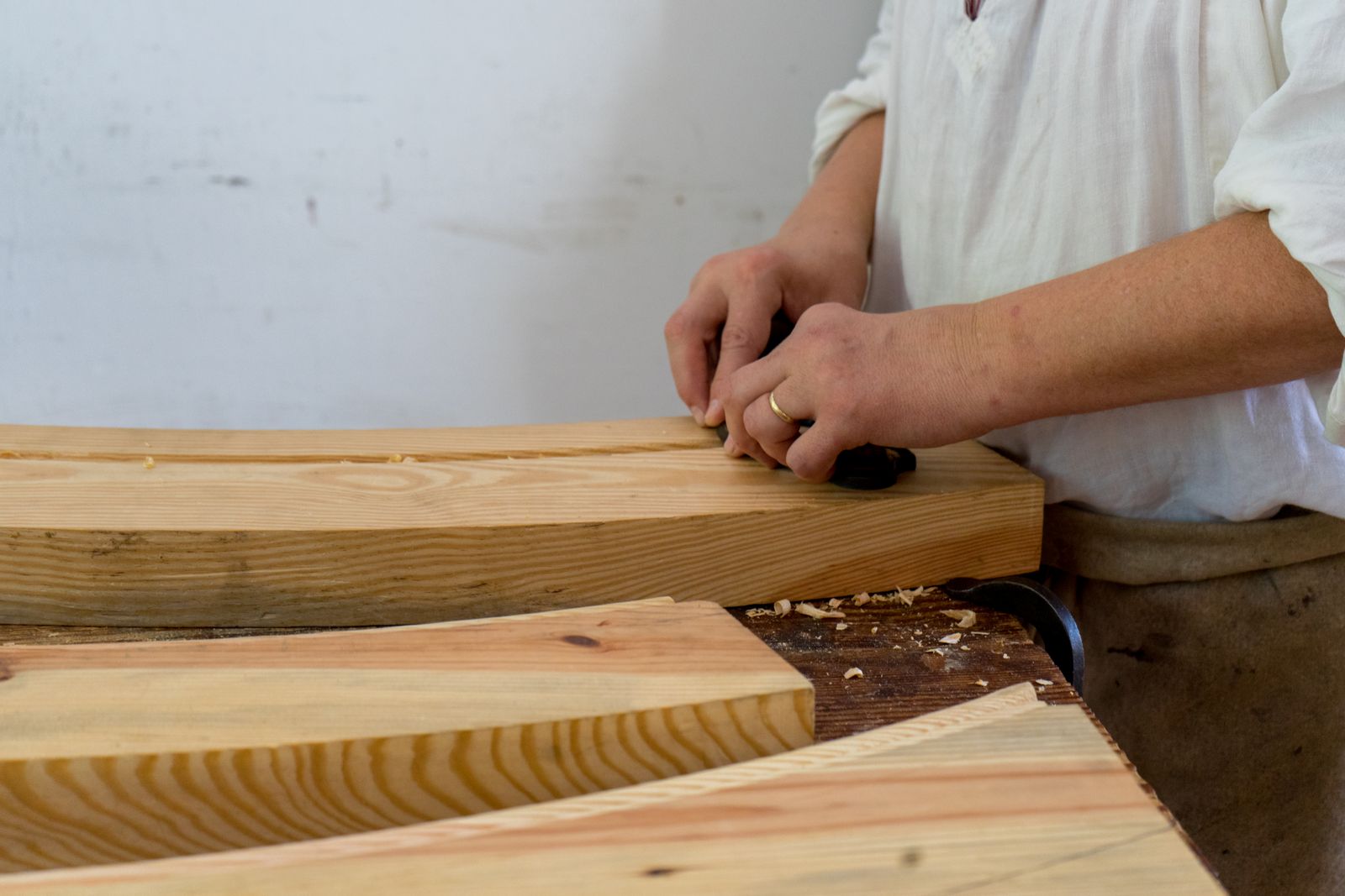 Cabinet maker woodworking shop
