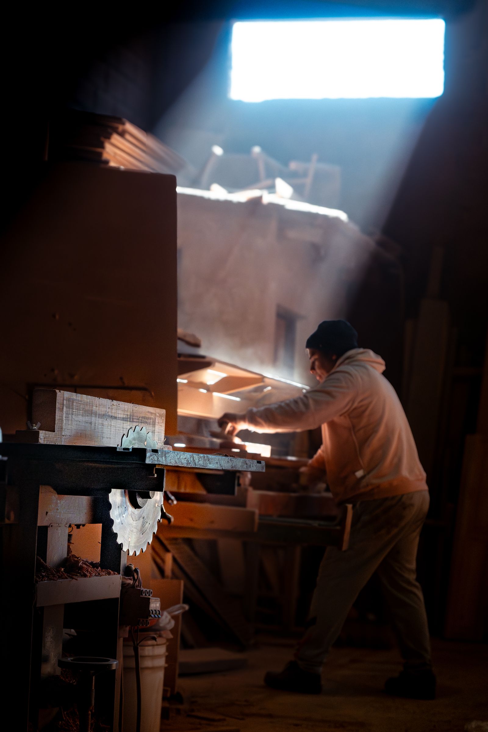 Skilled artisan crafting in workshop