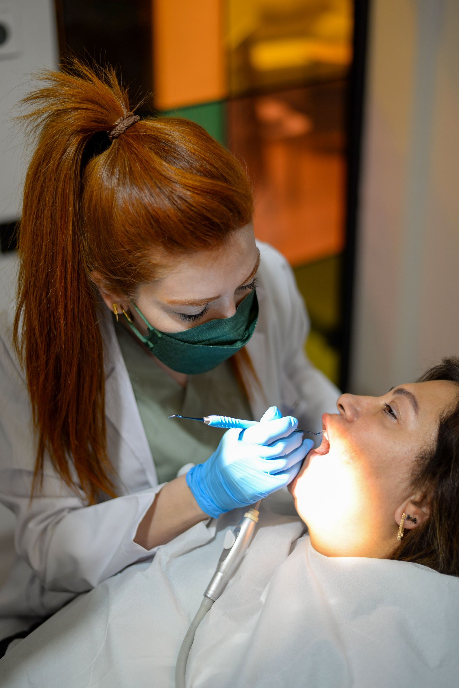 Dentist with patient