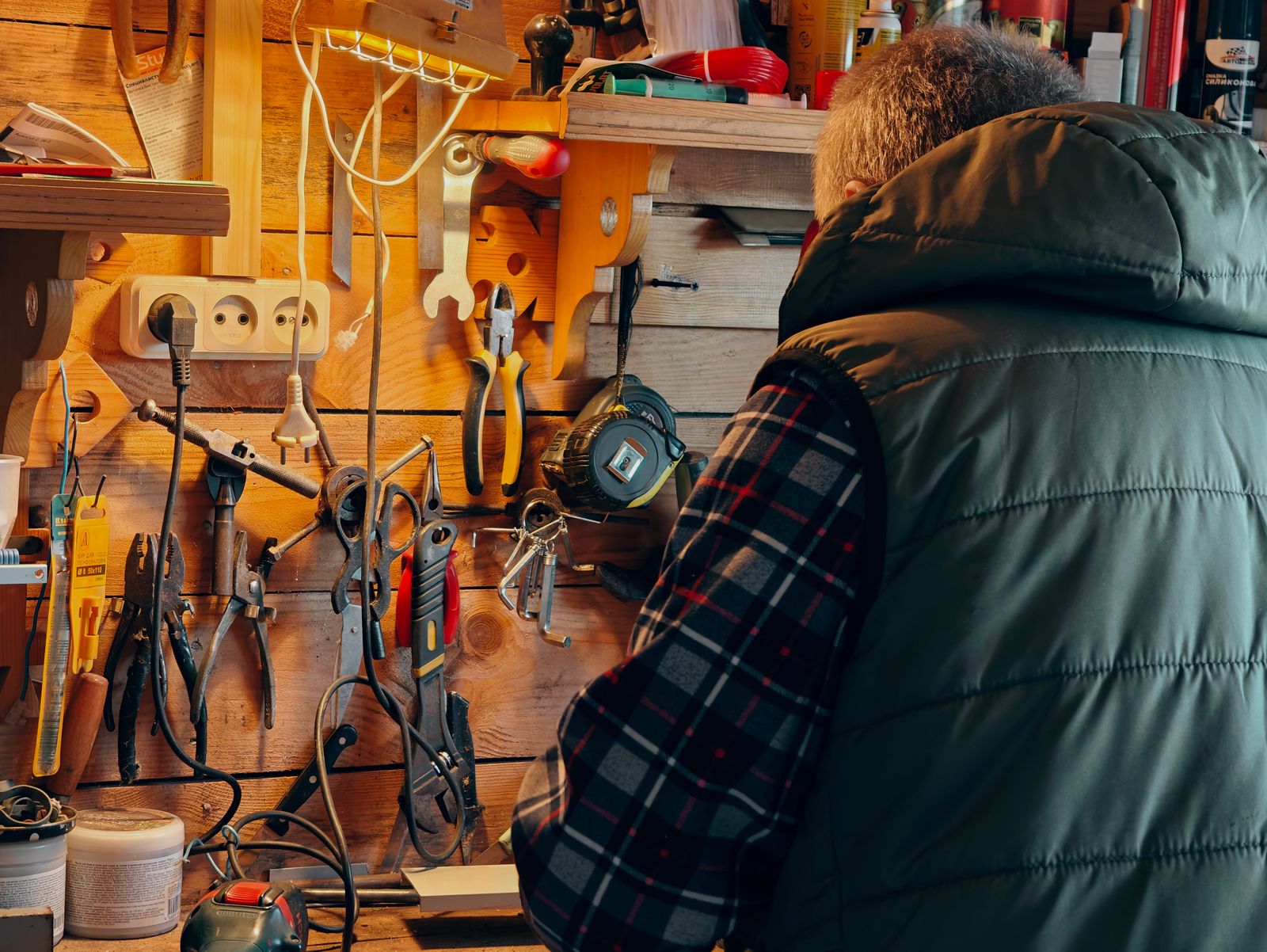 Craftsperson in a cozy workshop setting