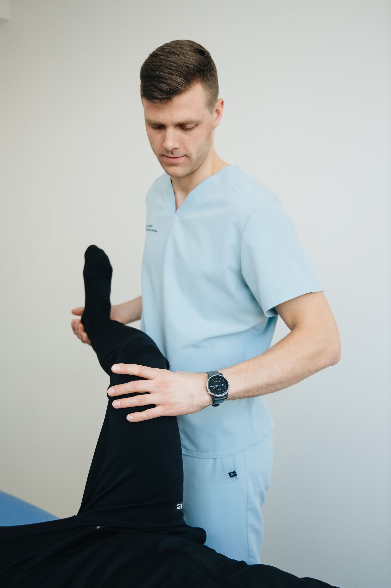 Physical therapist at work
