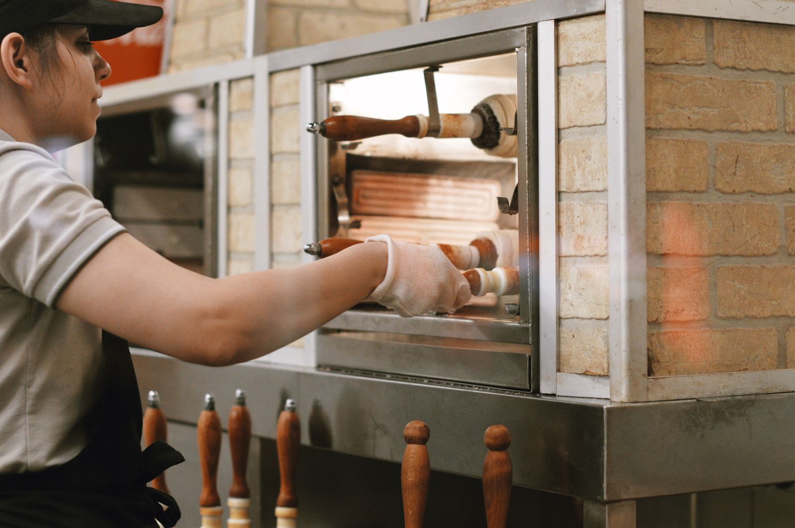 A woman at work