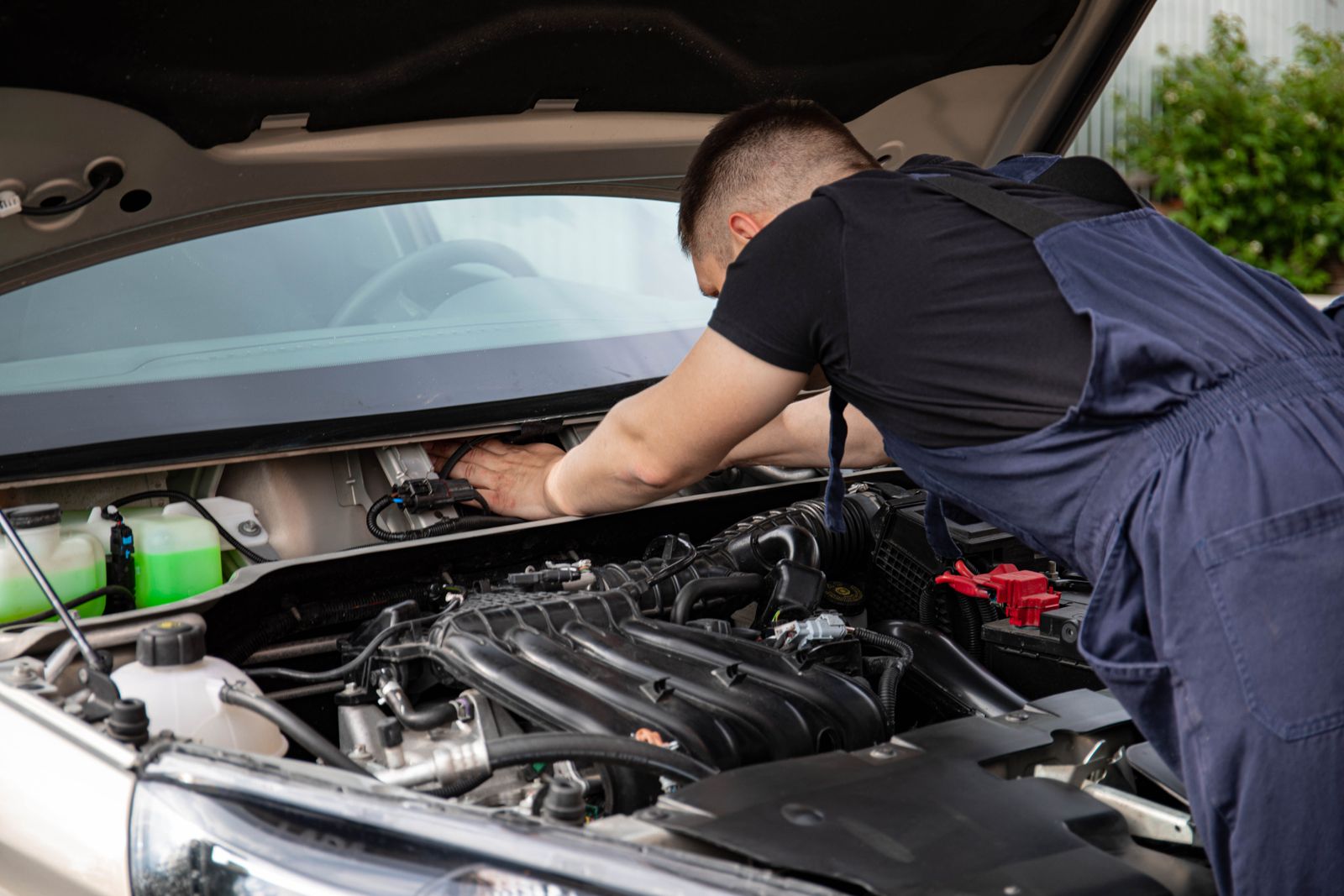 Rv technician repairing camper